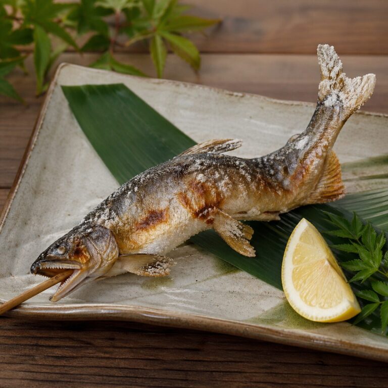 静岡県の沼津・伊豆半島のご当地グルメの「あゆの塩焼き」の画像です。